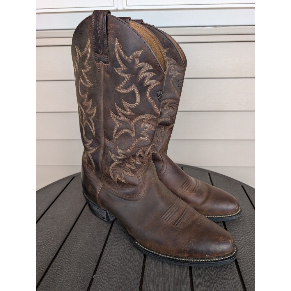 ARIAT Heritage R Toe Western Boot - Mens 14 D - DISTRESSED BROWN 10002204 13"